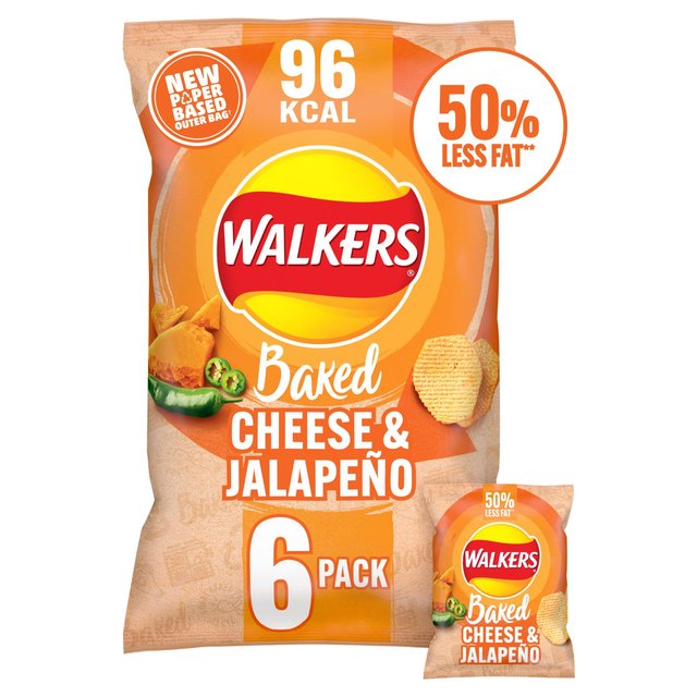Walkers Baked Cheese & Jalapeno Multipack Snacks 6 per pack GOODS M&S