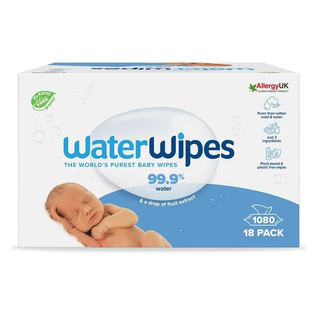 WaterWipes Sensitive Newborn Biodegradable Wipes - 1080 Wipes 18 x 60 per pack GOODS M&S