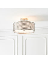 Next Gallery Home Keela Silver Flush Ceiling Light- Buy online at McGrocer