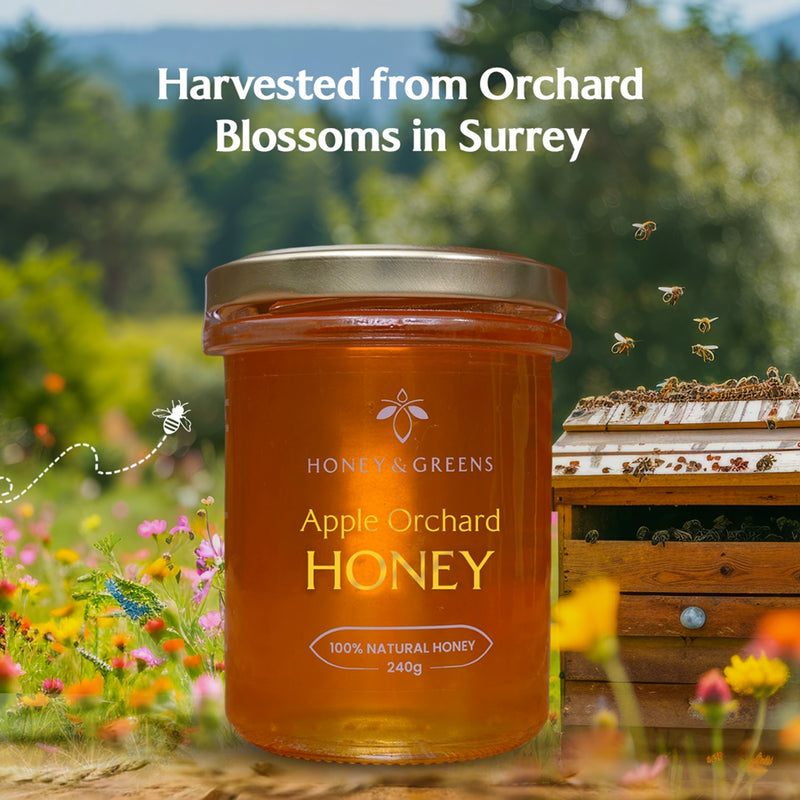 Honey & Greens British apple orchard honey 240g, UK version