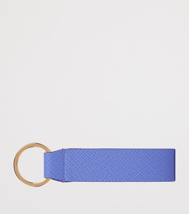 Smythson Panama keyring in calfskin leather (British brand)