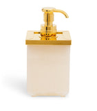 Zodiac white onyx soap dispenser 14cm, imported from the UK