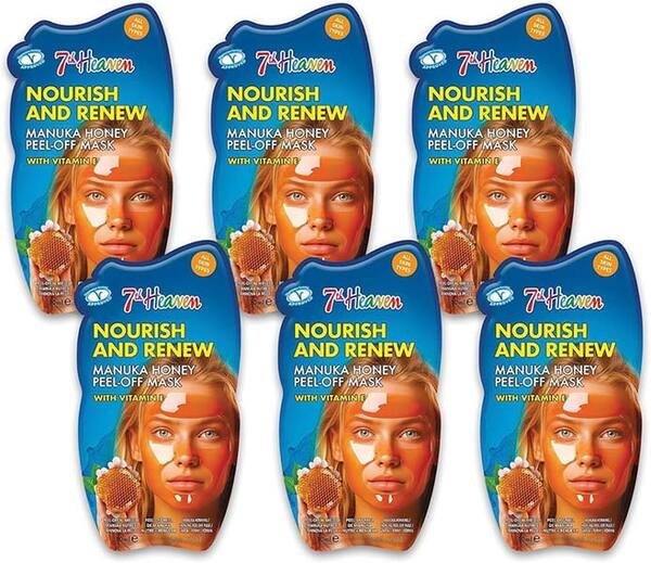 7th Heaven Manuka Honey Peel Off Mask pack of 6, UK version