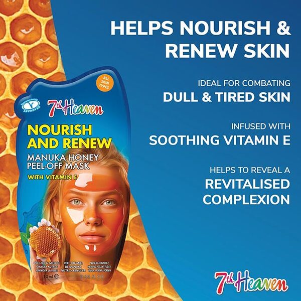 7th Heaven Manuka Honey Peel Off Mask pack of 6, UK version