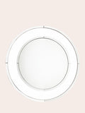 Laura Ashley Evie large round mirror with transparent glass border, UK version