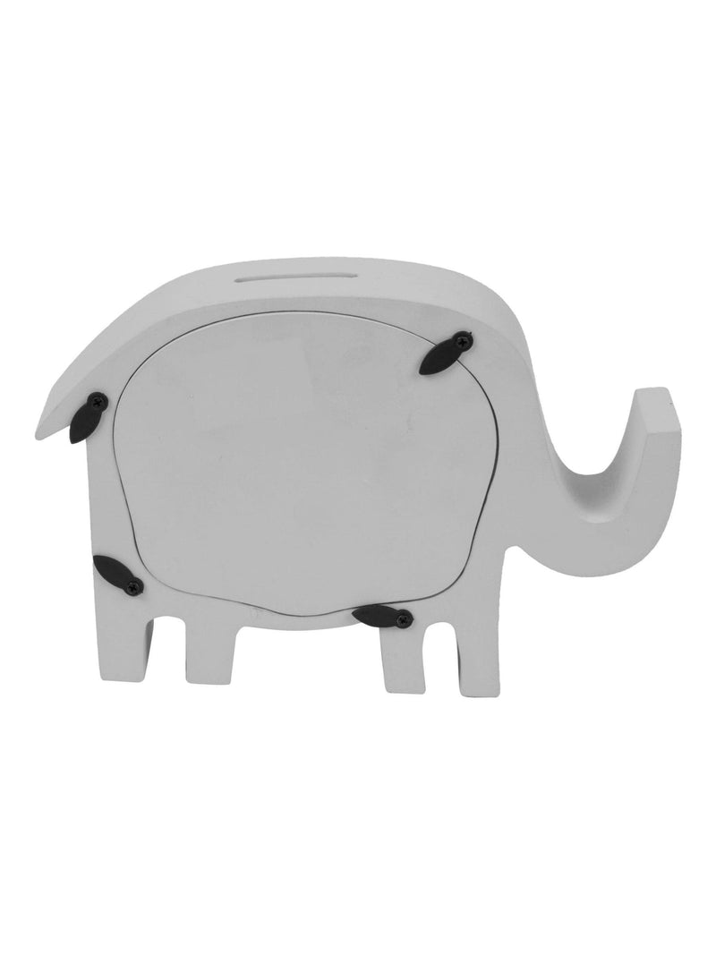 Widdop grey elephant money box with heart detailing (British brand)