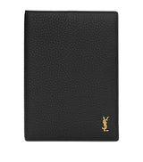 Harrods Saint Laurent Leather Monogram Passport Holder- Buy online at McGrocer