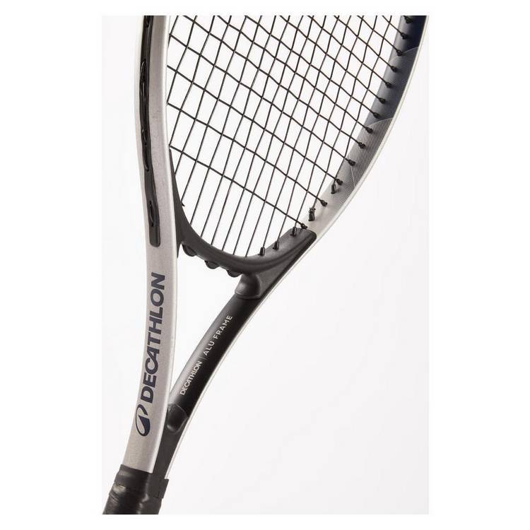Decathlon adult tennis racket grey blue aluminium frame, UK version