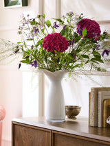 Nina Campbell White Fluted Large Glass Vase