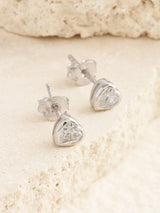 Next Sterling Silver Delicate Heart Stud Earrings- Buy online at McGrocer
