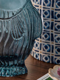 Nina Campbell blue coastal glass fish vase, imported from the UK