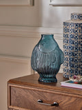 Nina Campbell blue coastal glass fish vase, imported from the UK