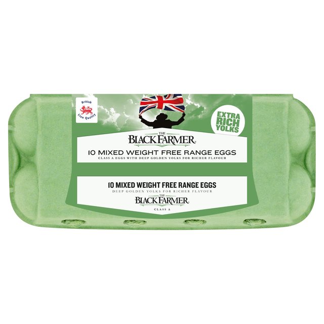 The Black Farmer Rich Yolk Free Range Mixed Weight Eggs 10 per pack GOODS M&S