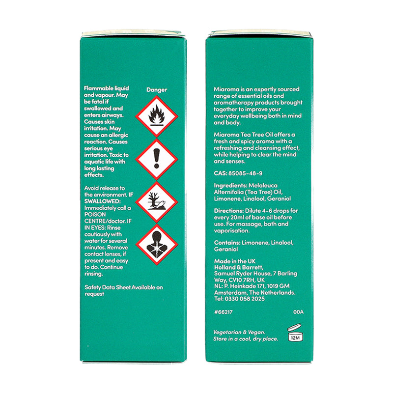 Miaroma tea tree pure essential oil 30ml, imported from the UK