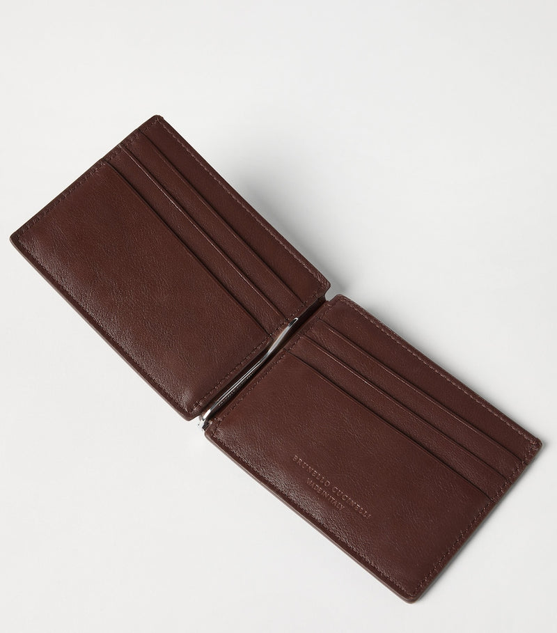 Brunello Cucinelli leather money clip wallet, imported from the UK