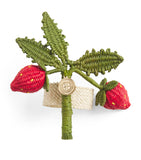 Harrods strawberry napkin ring iraca palm fibres - British product