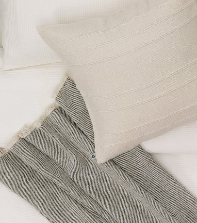 Hamam ribbed alpaca wool cushion case 50x50cm, imported from the UK