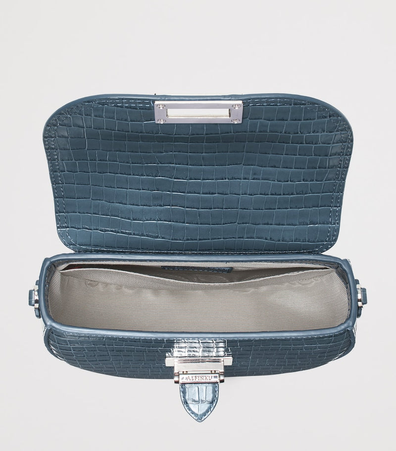 Aspinal of London Portobello croc-embossed leather cross-body bag, imported from the UK