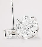 Harrods white gold diamond stud earrings 0.80ctw, UK version