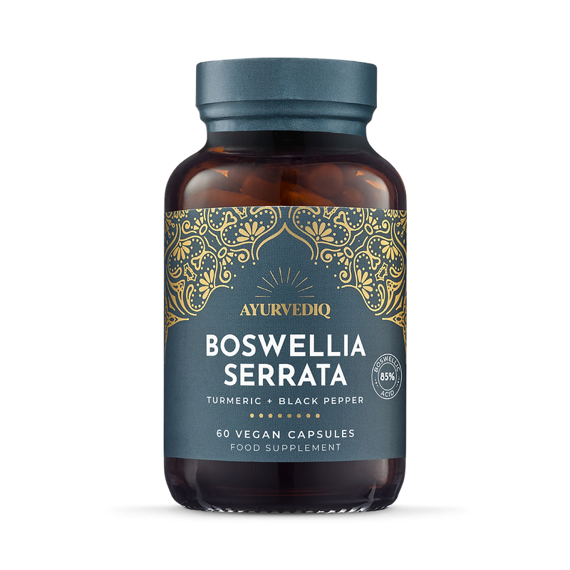 Ayurvediq Boswellia Serrata with turmeric and black pepper, imported from the UK