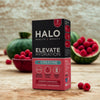 Halo Elevate Hydration Raspberry & Watermelon sachets, imported from the UK