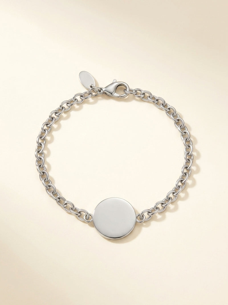 Mini Bas Relief Chain silver-tone plated brass bracelet - 21cm