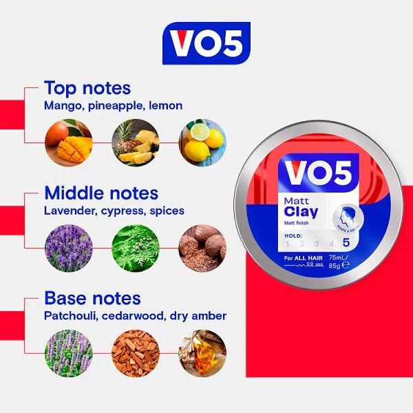 VO5 Matt Hair Clay Styling Product 75ml (British brand)