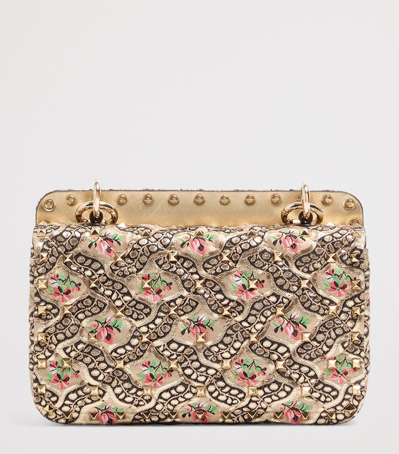 Valentino Garavani Small Jacquard Rockstud Spike shoulder bag (British brand)