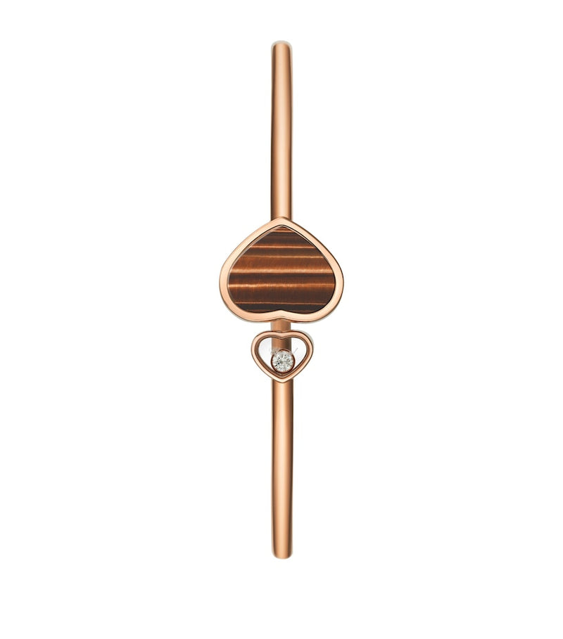 Chopard bangle rose gold moving diamond tiger's eye, imported from the UK