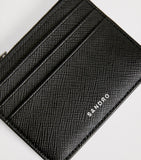 Sandro Paris leather card holder with card slots and coin purse, UK version