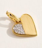 Jade Trau mini yellow gold diamond heart charm, UK version