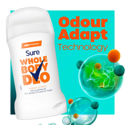Sure Fresh Citrus whole body deodorant stick 50 ml, UK version