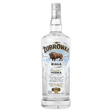 Zubrowka Vodka 1 Litre net content bottle packaging (British brand)
