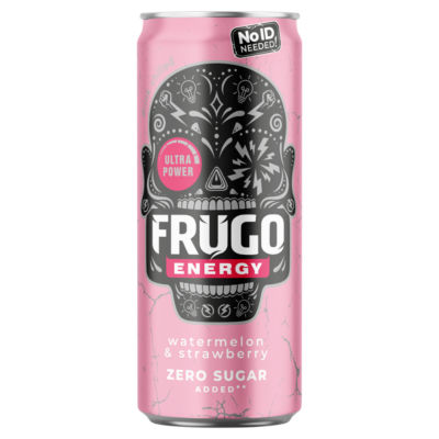 Frugo energy drink watermelon & strawberry 330ml, UK version