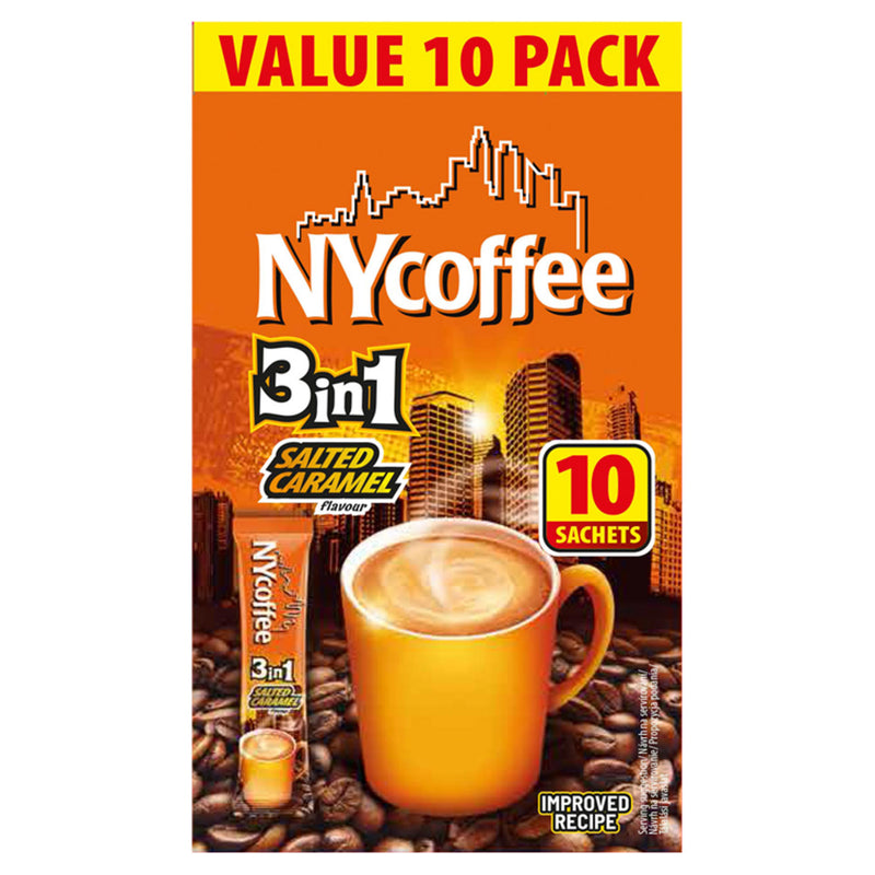 NYCoffee salted caramel flavour instant coffee mix 140g, imported from the UK