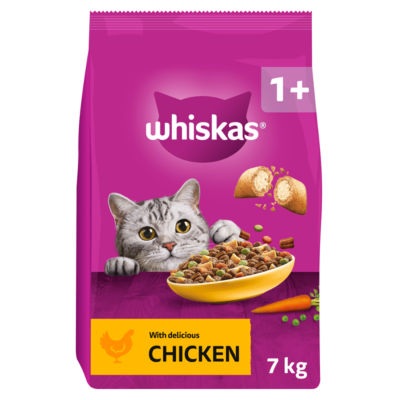 Whiskas dry cat food chicken 7kg, imported from the UK