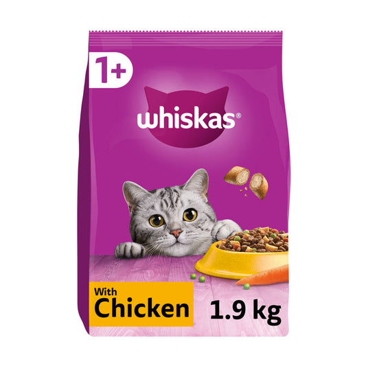 Whiskas 1+ Chicken Adult Dry Cat Food - McGrocer