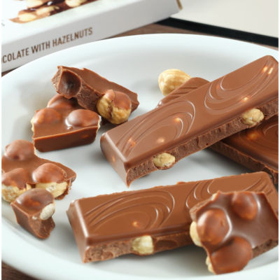E. Wedel milk chocolate with whole hazelnuts 100g (British brand)