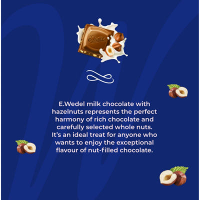 E. Wedel milk chocolate with whole hazelnuts 100g (British brand)