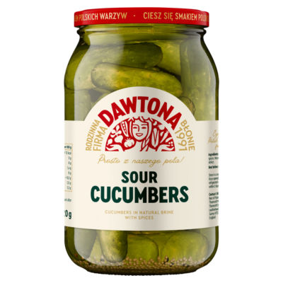 Dawtona sour cucumbers 900g pickled in brine, UK version
