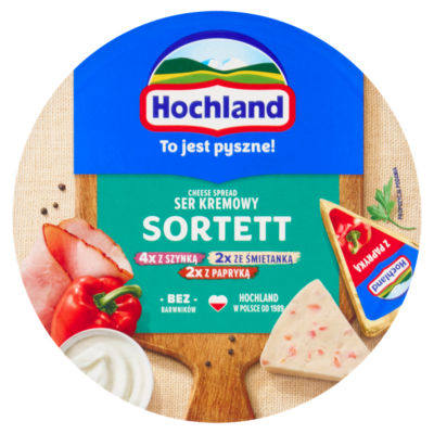 Hochland cheese spread triangles mix flavours 180g, imported from the UK