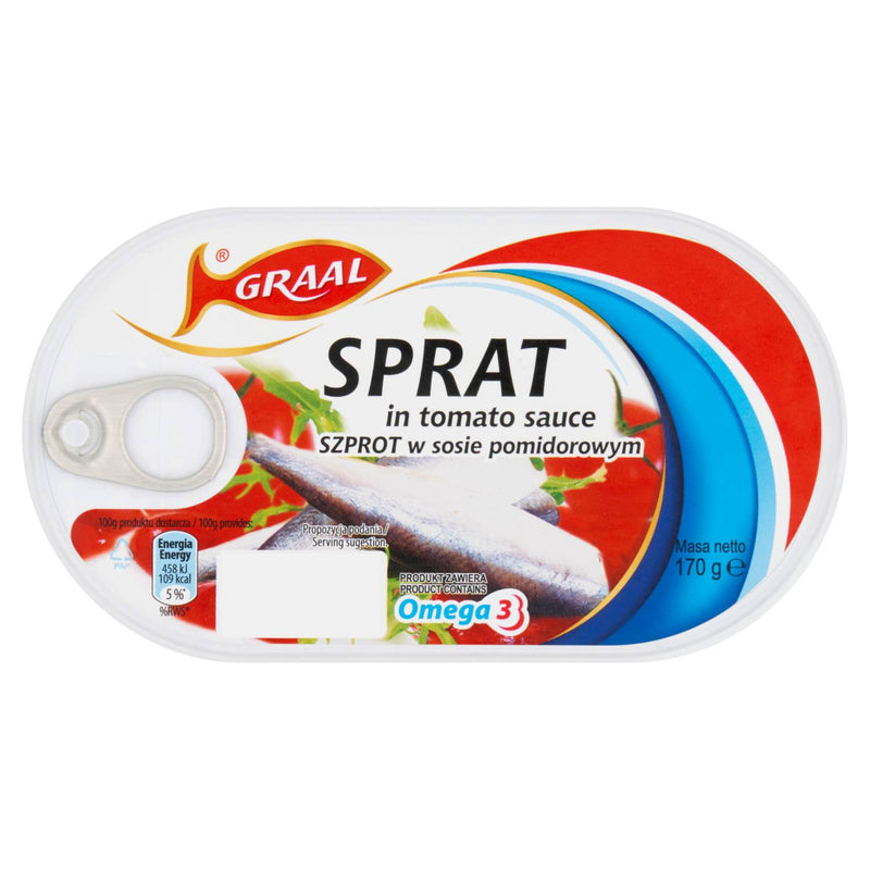 Graal sprat in tomato sauce 170g canned fish (British brand)