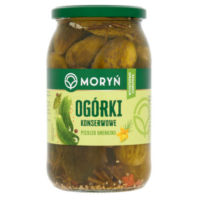 Moryn Pickled Gherkins 830g, imported from the UK