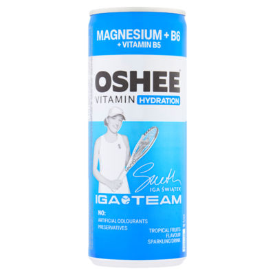 Oshee energy drink tropical fruit flavour 250ml, imported from the UK