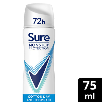 ASDA Sure Nonstop Protection Cotton Dry Anti-Perspirant Spray 75 ml- Buy online at McGrocer