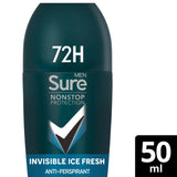 Sure men's anti-perspirant roll-on Invisible Ice Fresh 50 ml (British brand)