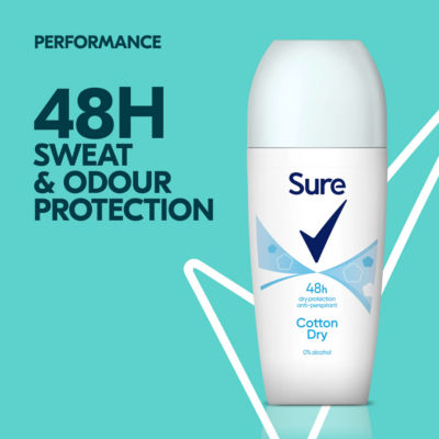 Sure cotton dry anti-perspirant roll on deodorant 50 ml (British brand)
