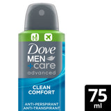ASDA Dove Advanced Clean Comfort Anti-Perspirant Aerosol Deodorant 75 ml- Buy online at McGrocer