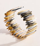Suzanne Kalan mixed gold wide cuff bangle, imported from the UK