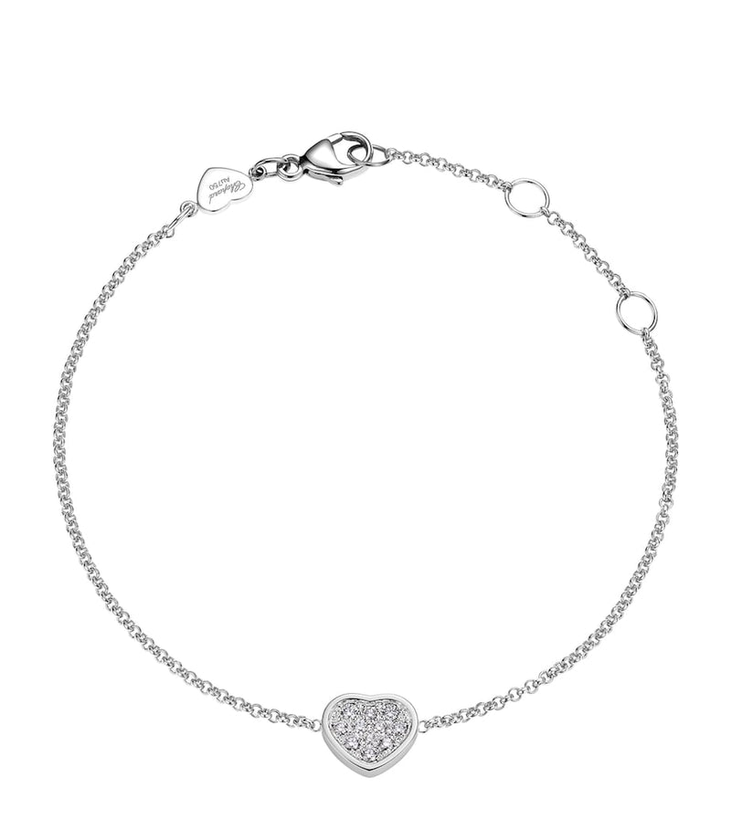 Chopard white gold diamond Happy Hearts bracelet, imported from the UK